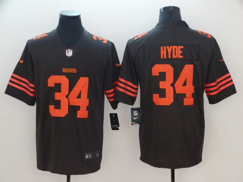 Men's Cleveland Browns Carlos Hyde Brown Jersey